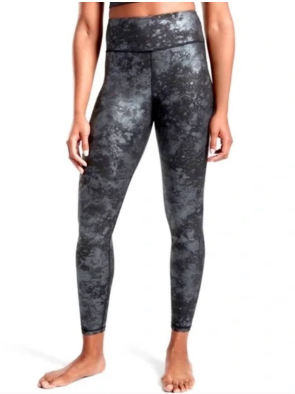 Athletic Works Gray Mist Pattern High-Rise Leggings